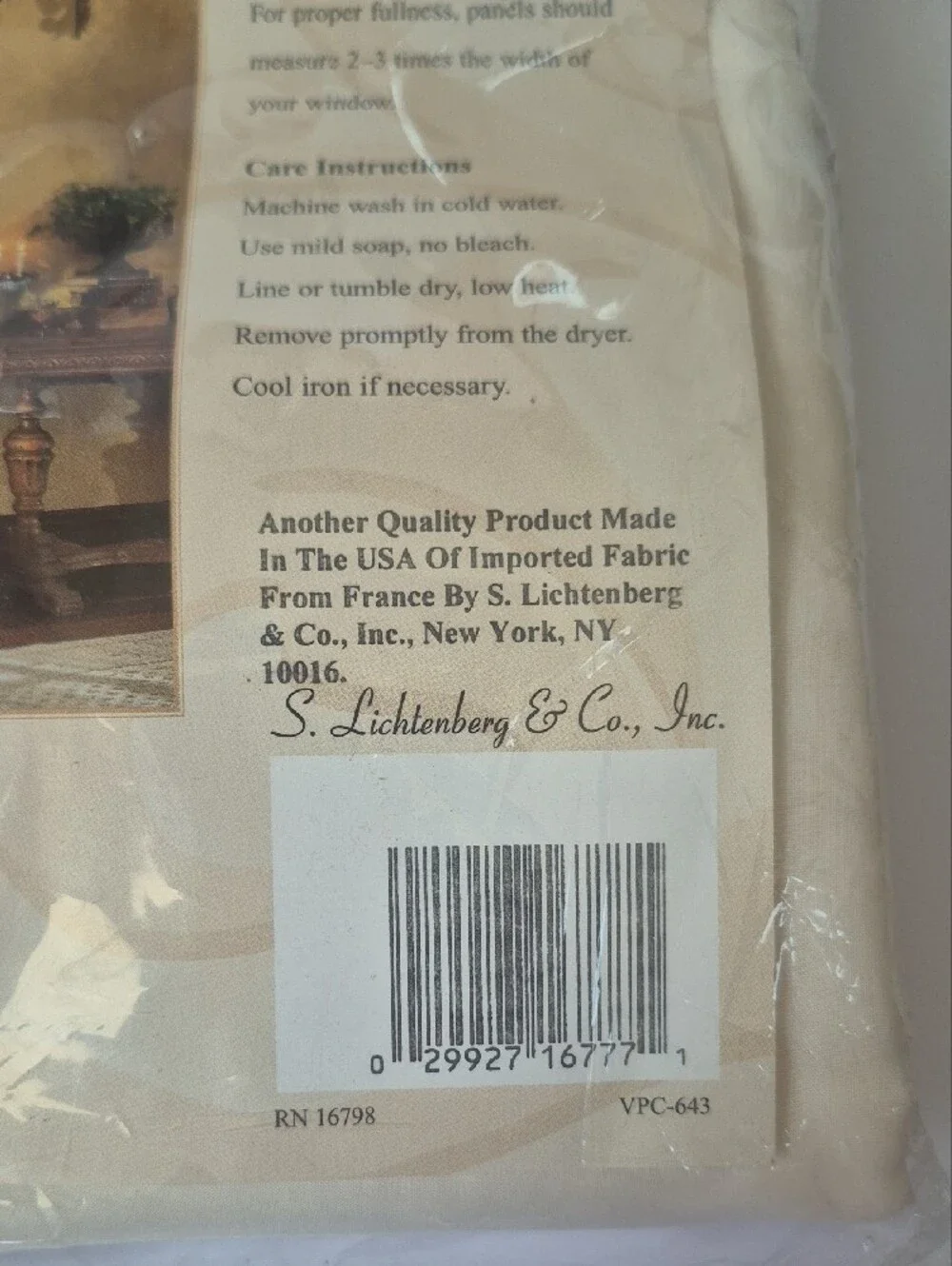 Vintage S. Lichtenberg Sheer Curtain Panel Gigi Egg Shell Polyester 84
